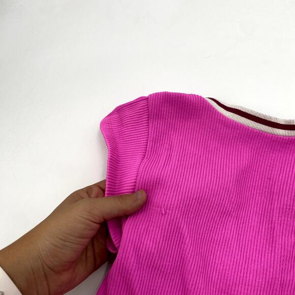 Urban Outfitters go for gold pink ribbed crop top XS/S - Picture 4 of 6